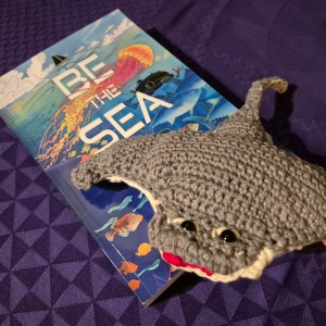 Photo of a crocheted manta ray