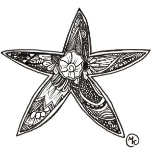 Floral starfish illustration