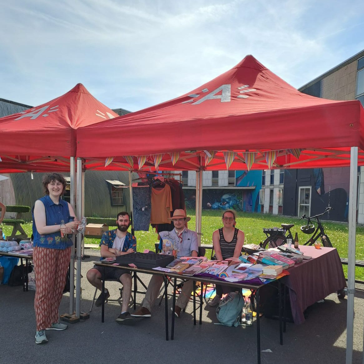 Photo of The Future is Queer booth at Queer Market Antwerp