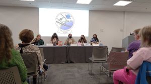 Photo of the panellist table for "Great Heroes in Children's Literature".